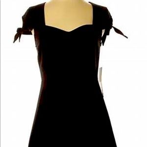 Black A line dress with bow cap sleeve
